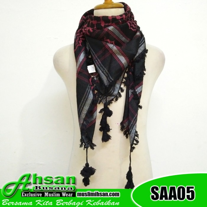 ... Pashmina Sorban China Coklat Tua Daftar Harga Terlengkap Indonesia Source Sorban Almas Hitam Merah SAA05