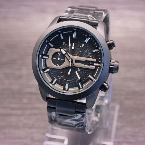 Jam Tangan Pria GUESS COLLECTION/GC Chrono Aktif Rantai Black_White