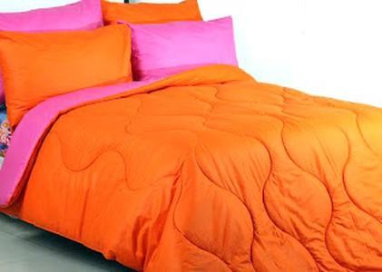 Bedcover Set Jaxine Polos Katun Prada Pink Orange 180x200x20 Limite