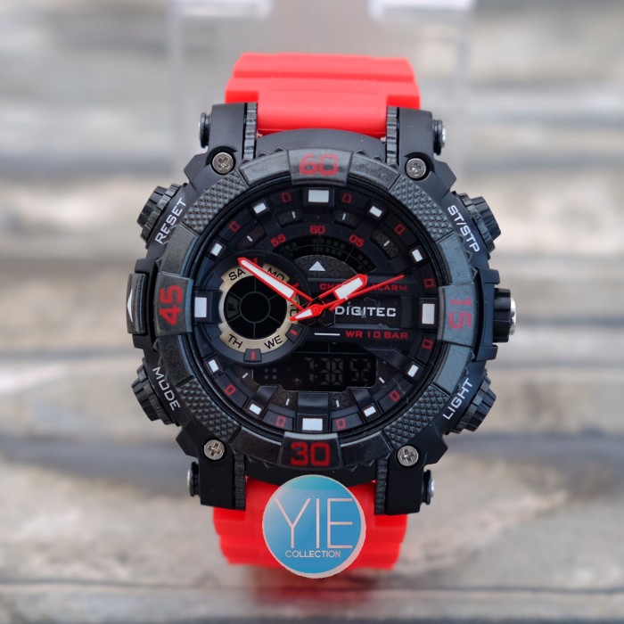 Digitec Jam Tangan Pria DG 3033 T Dual Time Original - Merah .