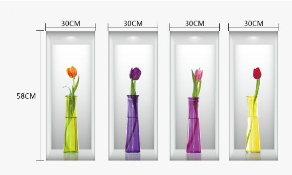 Stiker Dingding Vase Flowers SK9073B - Stiker Dinding / Wall Sticker