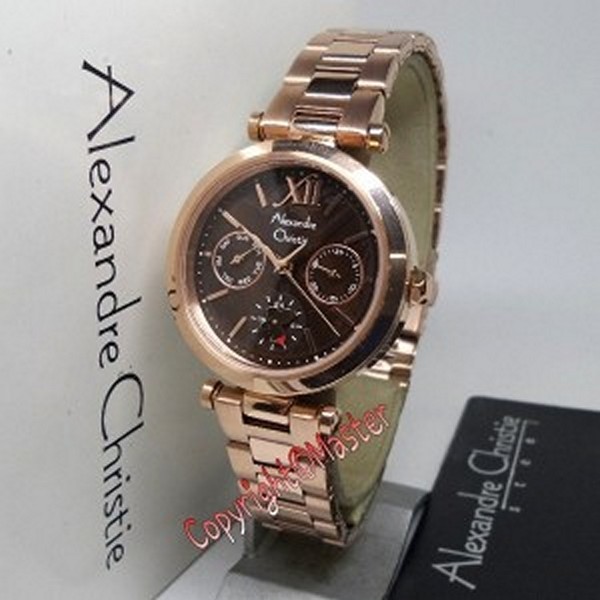 Jam Tangan Alexandre Christie AC 2498 BF Rose Gold Brown