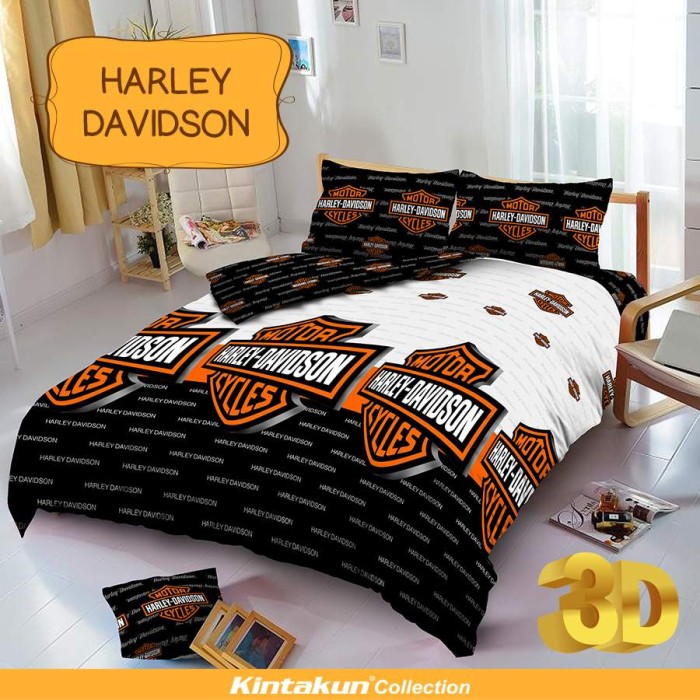 Sprei D'luxe Kintakun ukuran 160 x 200 - Harley Davidson