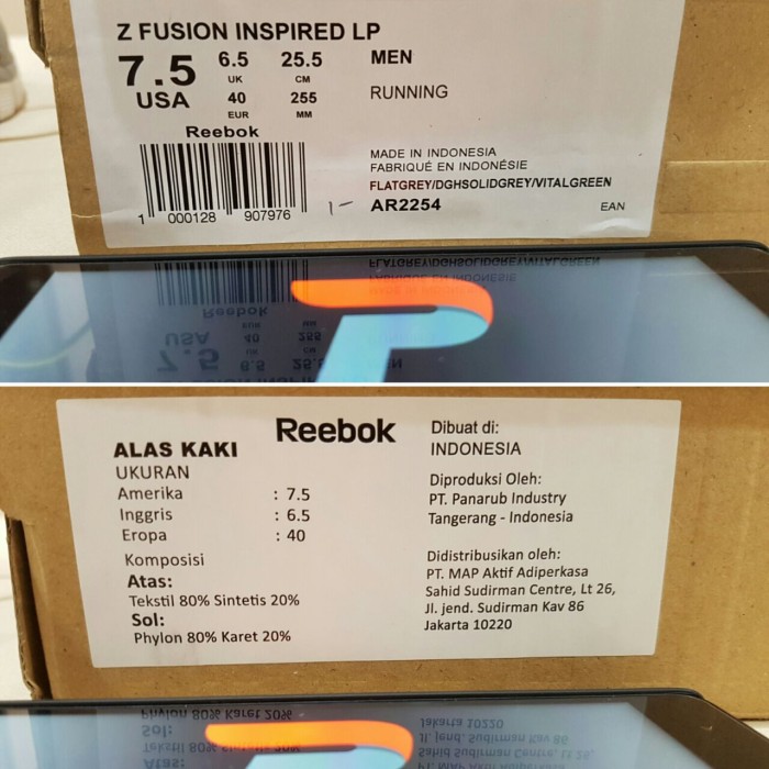 100% ORIGINAL/ASLI REEBOK Z FUSION INSPIRED SEPATU LARI ABU/GREY UK 40