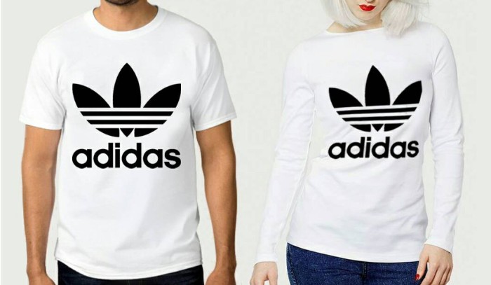 TUMBLR TEE COUPLE (WANITA LENGAN PANJANG) ADIDAS BASIC WARNA PUTIH
