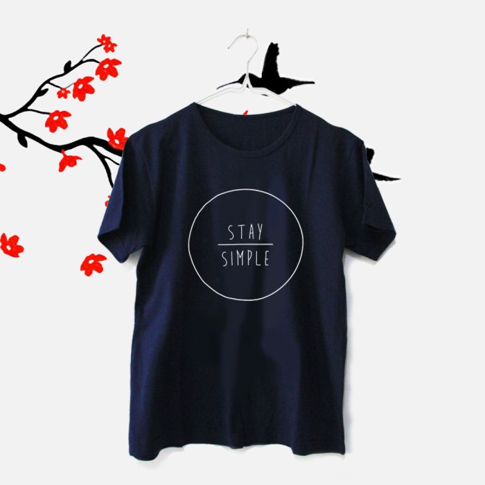 Tumblr Tee / T-Shirt / Kaos Wanita Lengan Pendek Stay Simple Navy