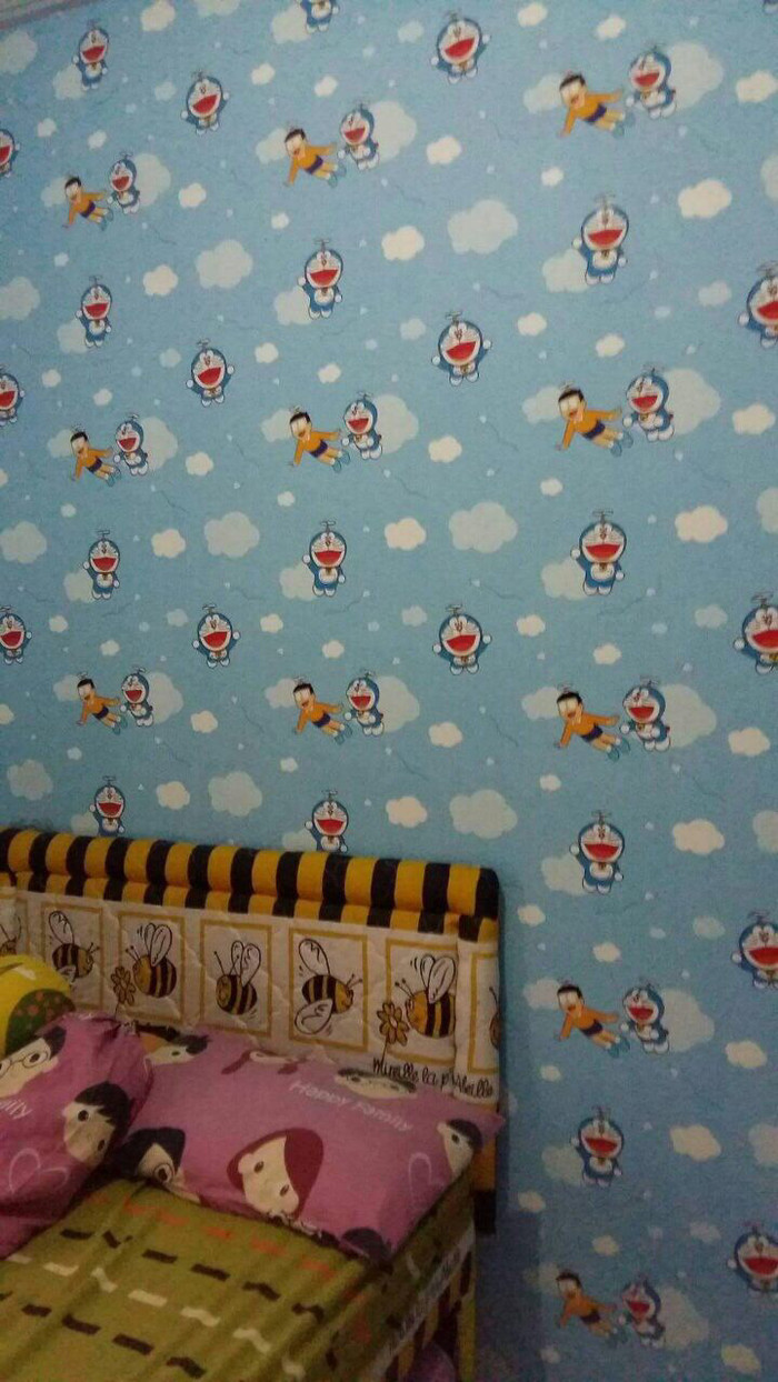 Jual Wallpaper Dinding Kartun Doraemon Biru Dan Hijau Kota Bekasi