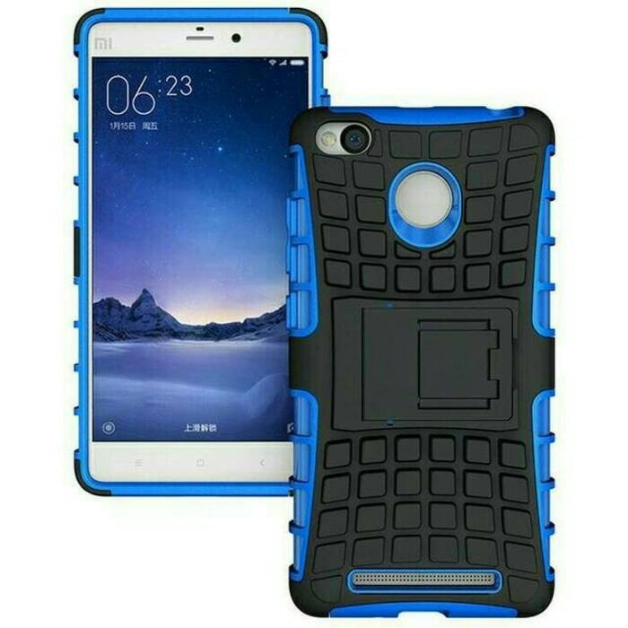 Case Rugged Armor Dual Layer Kickstand Case Xiaomi Redmi 3/3s/3Pro - Hitam