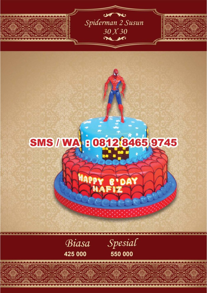 Jual Kue Ulang Tahun Kue Ultah Spiderman 2 Susun 30x30 Cm Jakarta Timur Ulang Tahun Shop Tokopedia