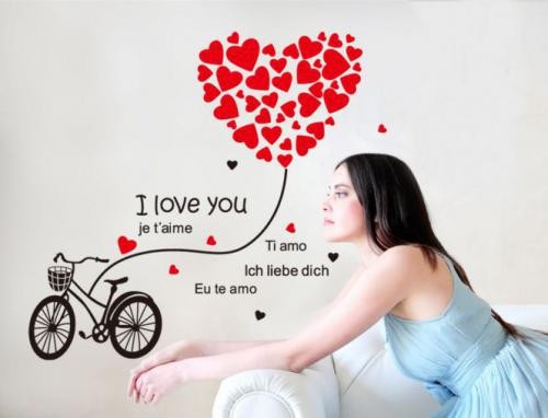 Love Bicycle JM8324 - Stiker Dinding / Wall Sticker (50x70-_175