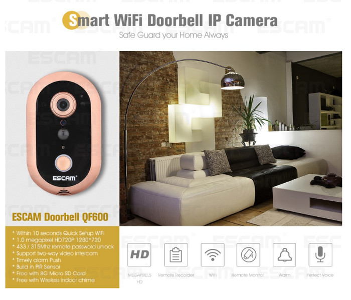 jual escam doorbell qf600 wifi mini ip surveillance jual escam doorbell qf600 wifi mini ip surveillance