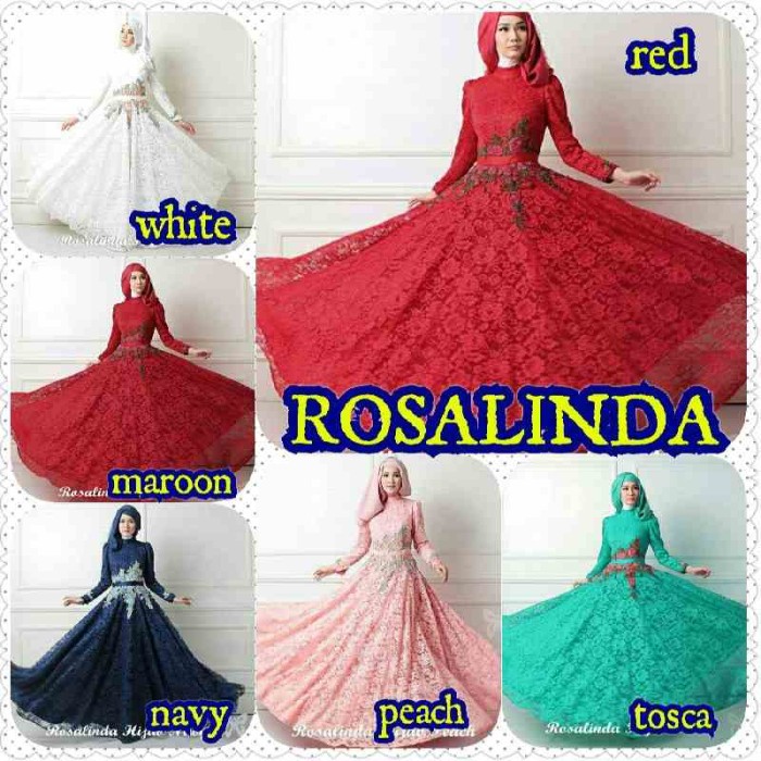 Wanita Muslim Baju Hijab Gamis Rosalinda Maxy Brukat MURAH