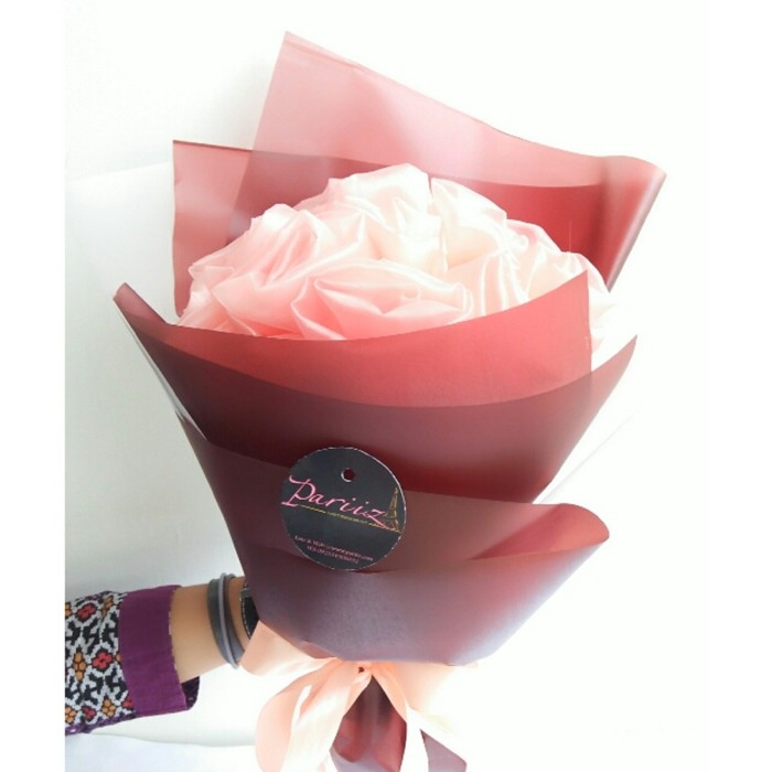 Foto Produk Buket bunga Pariiz peach coklat transparan/buket ulang tahun/kado dari Pariiz Gift Online