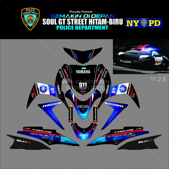 Get Wallpaper Jual Sticker Striping Motor Stiker Yamaha Mio Soul Gt Police Hitam Desktop Wallpaper Free