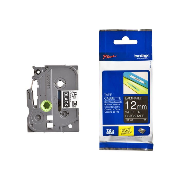 Jual Brother Label Tape TZE335 12mm White On Black Jakarta Pusat