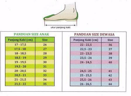 ukuran size converse