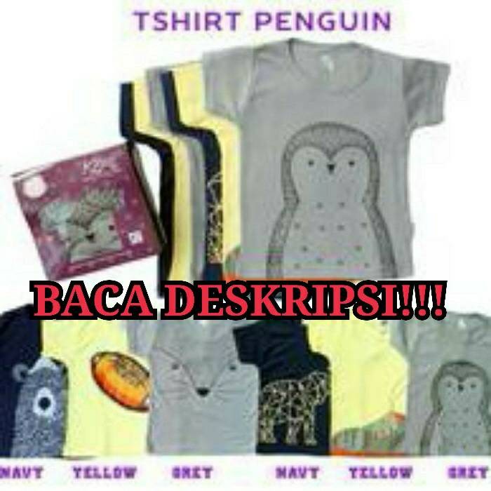Kazel TShirt Penguin / Pinguin BOY / Baju Kaos Pendek Bayi / Anak Laki