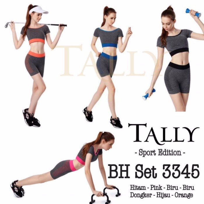 Jual KAOS / BRA 3345 SPORT SET + CELANA PENDEK AEROBIK GYM TALLY Hot - DKI Jakarta - Suplier Celana Dalam | Tokopedia