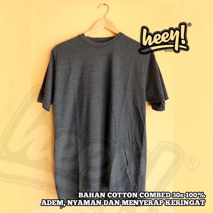 KAOS POLOS BIG SIZE 2XL 3XL 4XL 5XL JUMBO XXXL XXXXL COTTON COMBED 30s - Abu