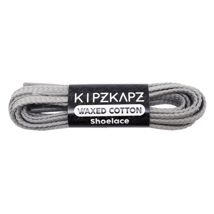 KipzKapz WS2 Grey 80cm 100cm Tali Sepatu / Waxed Cotton Flat Shoelace