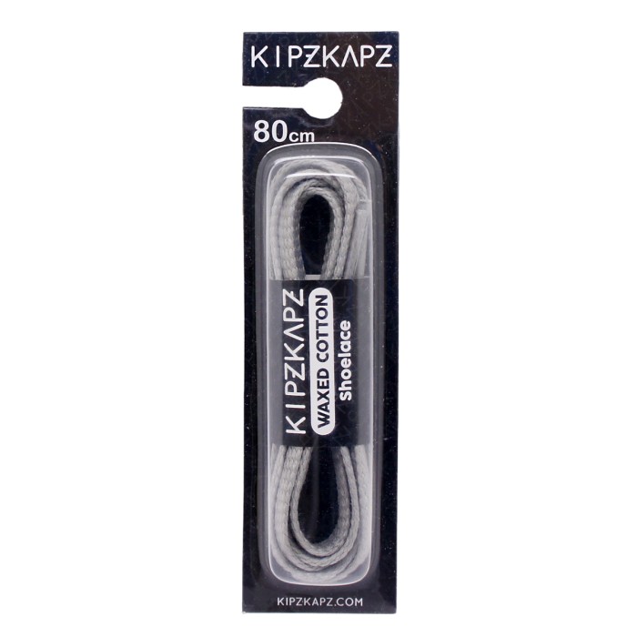 KipzKapz WS2 Grey 80cm 100cm Tali Sepatu / Waxed Cotton Flat Shoelace