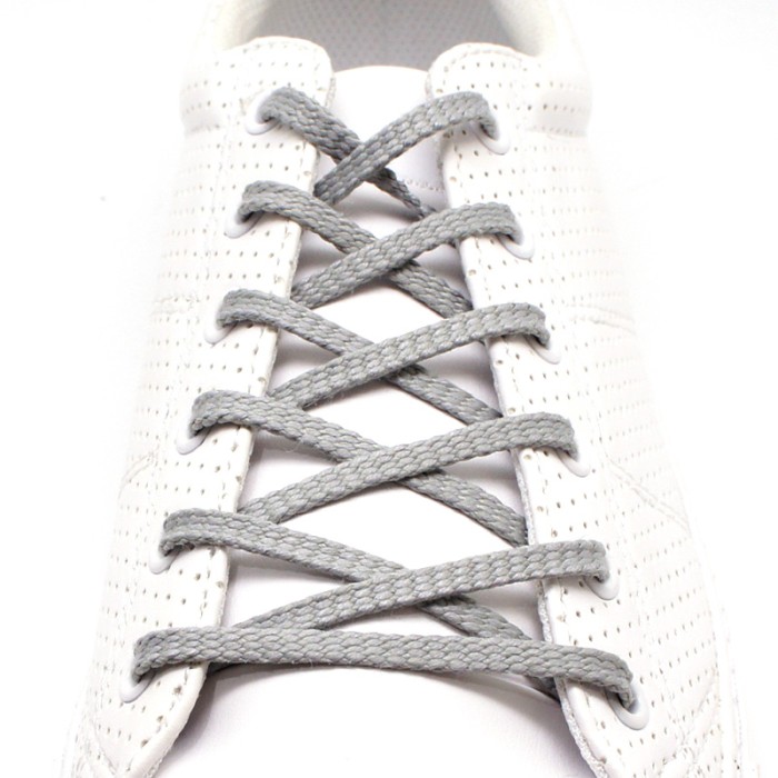 KipzKapz WS2 Grey 80cm 100cm Tali Sepatu / Waxed Cotton Flat Shoelace
