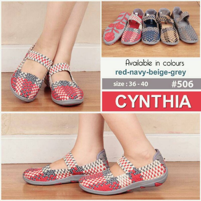 sepatu rajut anyam, sepatu rajut anyaman Cynthia type 506