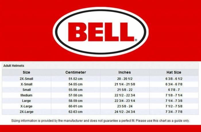 Jual Size Chart Bell Helmet Kota Yogyakarta Helm Vespa Tokopedia Size Chart Bell Helmet
