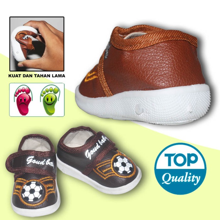EELIC BAY-S11 COKLAT MUDA Sepatu Bayi Laki-Laki Motif Bola