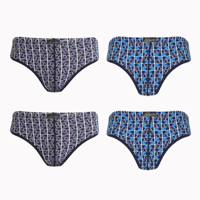 ... Bahan Lembut Source EELIC CDP 3121 4 PCS UNGU BIRU Celana Dalam Pria
