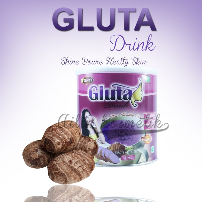 GLUTA DRINK TARO KALENG / SUPLEMEN GLUTATHION PEMUTIH KULIT .