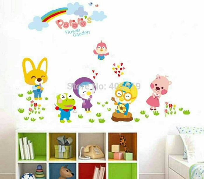 jual wallsticker pororo n friends/ stiker dinding/ dekorasi rumah