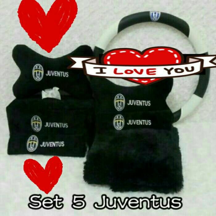Set car/headrest/bantal sandaran kepala/jok mobil/setir/stir juventus