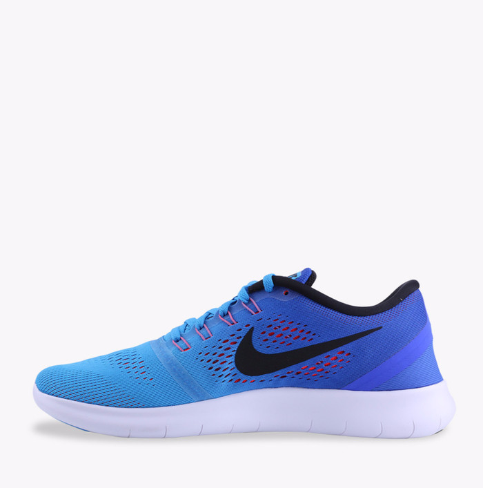 blue and white nike running shoes