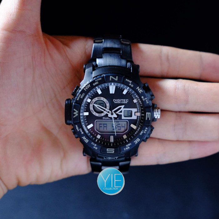 Jam Tangan Digitec Rantai DG 3030 (DG-3030-T) Dual Time-Digital Putih