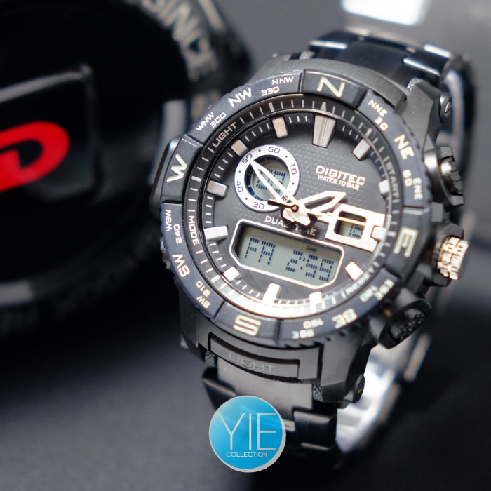 Jam Tangan Digitec Rantai DG 3030 (DG-3030-T) Dual Time-Digital Putih