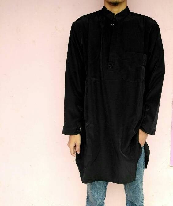 Jual Gamis Polos Pria Warna Hitam Baju Koko Pakistan Koko Polos