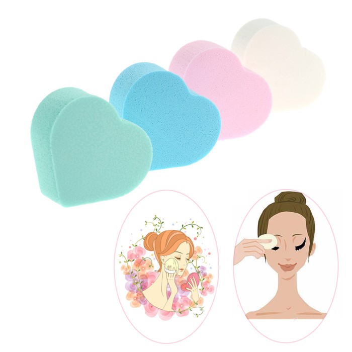 BEAUTY MAKE UP BLENDER POWDER PUFF ( BENTUK LOVE )