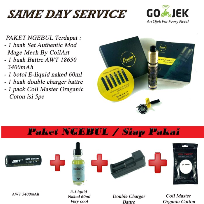PAKET NGEBUL VAPOR MAGE MECH Coilart /RDA / Rokok Elektrik