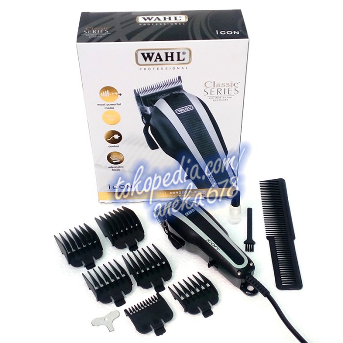 WAHL ICON HITAM ALAT MESIN CUKUR RAMBUT CLASSIC SUPER TAPER BLACK USA