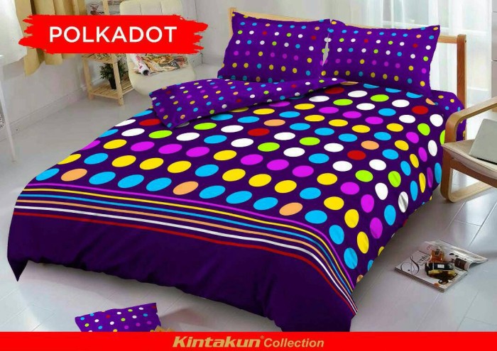 Sprei Kintakun D'Luxe Uk.160 X 200 Motif Polkadot