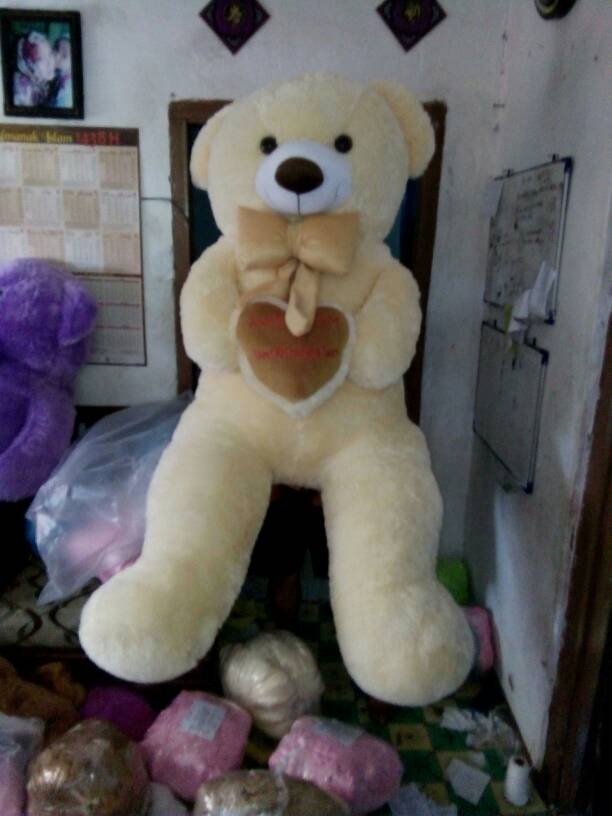 Jual Boneka Beruang Lucu Teddybear 150 Cm Model Duduk Warna Cream