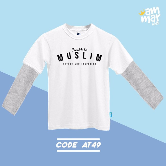 Jual Kaos Anak Muslim Lengan Panjang Desain Proud To Be A Muslim Brand Kota Bandung Kakaadikstore Tokopedia