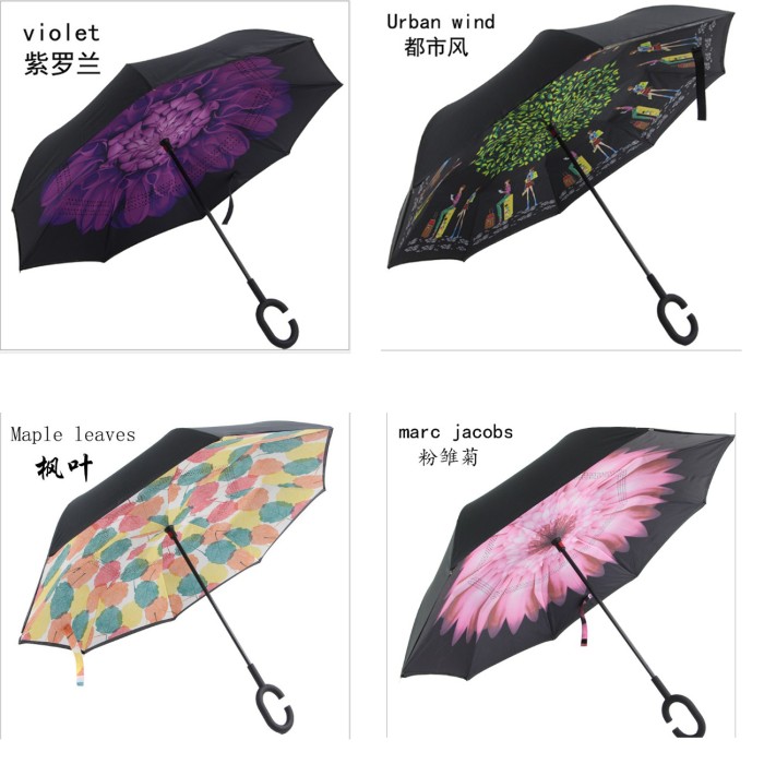 Payung kazbrella Motif Payung Terbalik Gagang C Reverse Umbrella