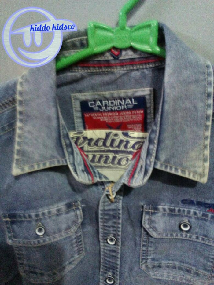 pakaian,baju kemeja jeans denim anak cowok cardinal junior original 1