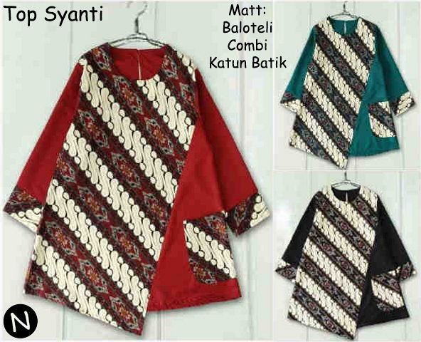58202 tunik batik blouse muslim kemeja bigsize baju jumbo batik coup
