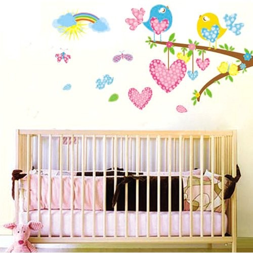 JM3D 5107 Bird Love Stiker Dinding Wall Stiker 50x70 .
