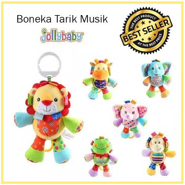 Boneka Tarik Musik Bayi Jollybaby (Musical Puller Hanging Baby Toy)