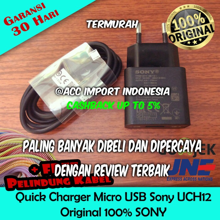 Charger Sony UCH12 UCH-12 Support Quick Fast Charging 100% Original