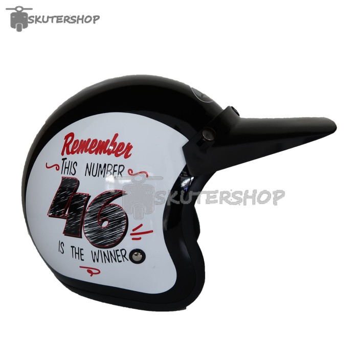 jual helm bogo jpn retro remember number 46 list merah jual helm bogo jpn retro remember number 46 list merah